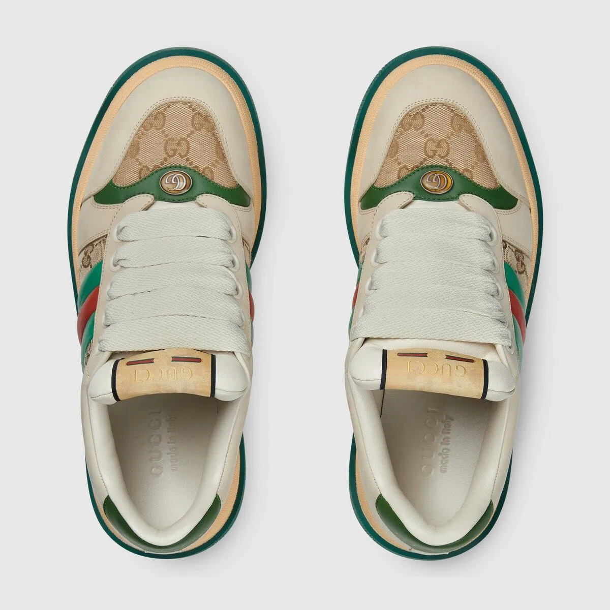 P700 Original item Private mold opening Gucci New Screener series Couple style Chubby Bread shoes Small dirty shoes Fatty Double G Casual sneakers Original purchase Development Original purchase Development Screener series sneakers are inspired by the classic sneakers of the 1970s, named after the defensive action in sports. They are decorated with striped webbing on the side and embellished with retro Gucci logos. These sneakers are made of GG canvas. Purple leather details add depth to the piece with sharp contrast, and the details are fuller. Exquisite packaging at the delivery counter Fabric: Original imported cowhide + double G fabric Lining: Original customized cowhide Sole: Original molded TPU outsole Sole thickness: 6CM Size: Women's 35-40 / Men's 39-44